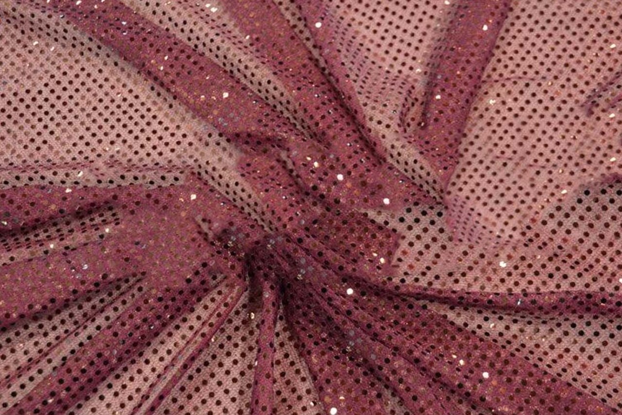 1 Yard Confetti Dot Sequins Fabric with 3mm Metallic Shine for Costumes and Decor